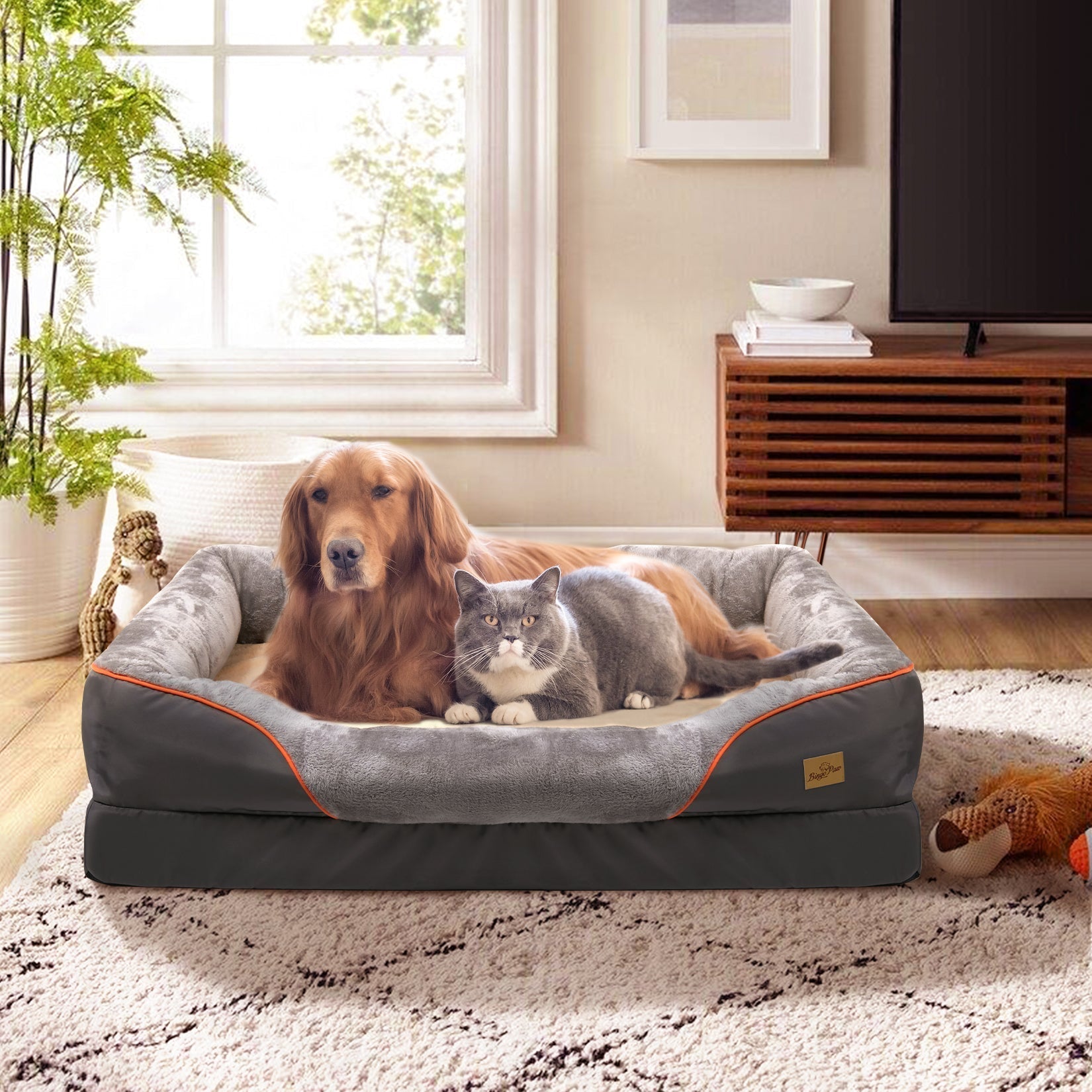 Cuscino ortopedico grande per cani - Grigio - - dog bed - Concept Palermo