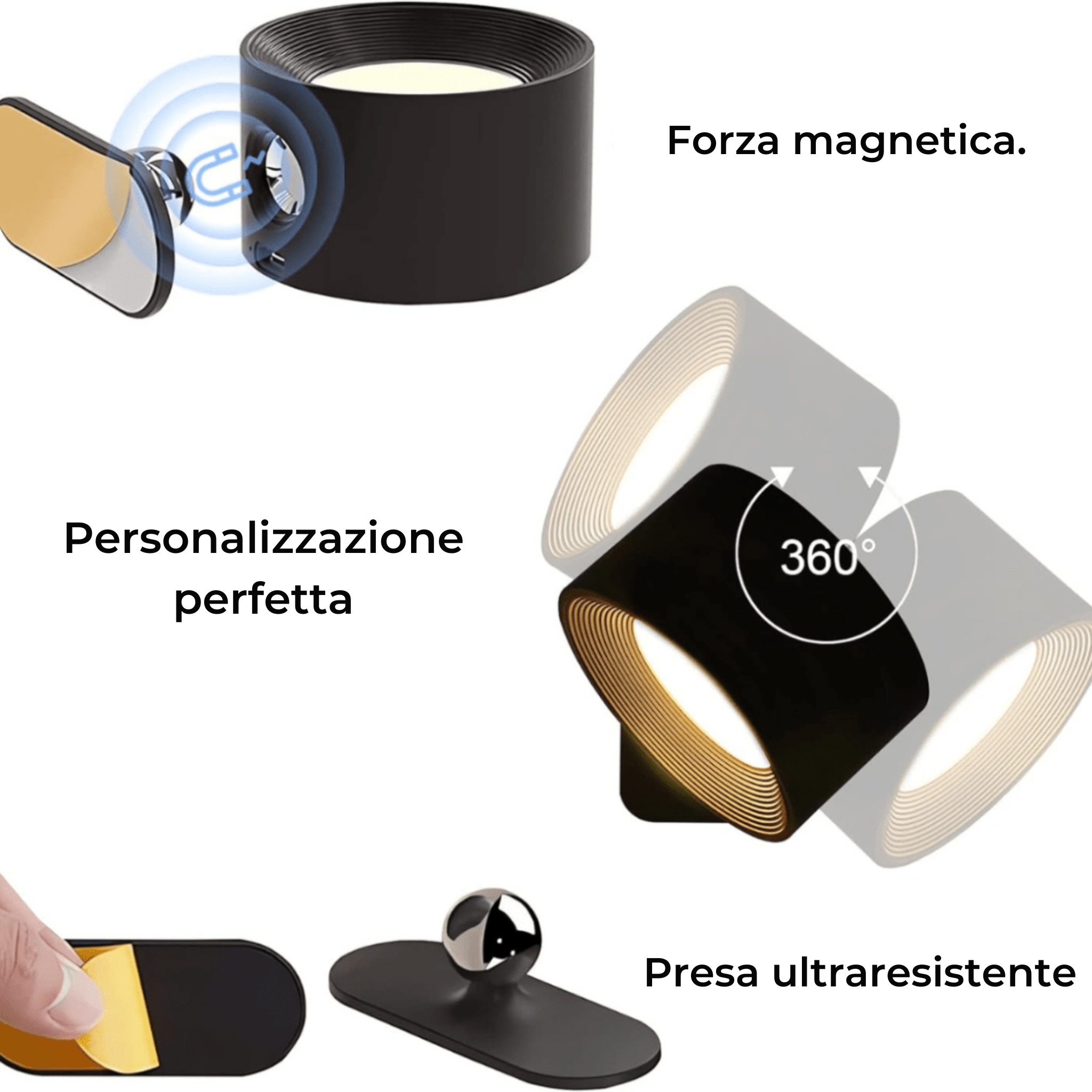 Flexilight™ | Lampada da parete wireless ricaricabile a 360° - - home Væglamper - Concept Palermo