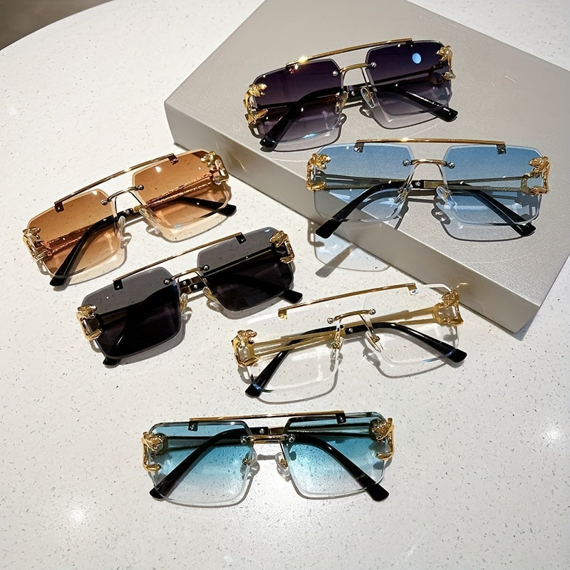 1 paio di occhiali da sole quadrati alla moda senza montatura per uomo - - Fashion Sunglasses Sunglasses - Concept Palermo