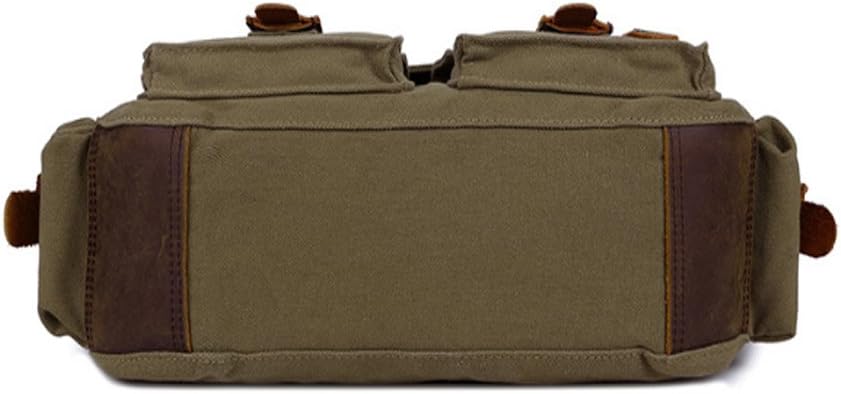 Jonon Borsa a tracolla vintage militare in tela per laptop da 13,3-17 pollici (misura 14,7 pollici, verde), Verde - - - Concept Palermo