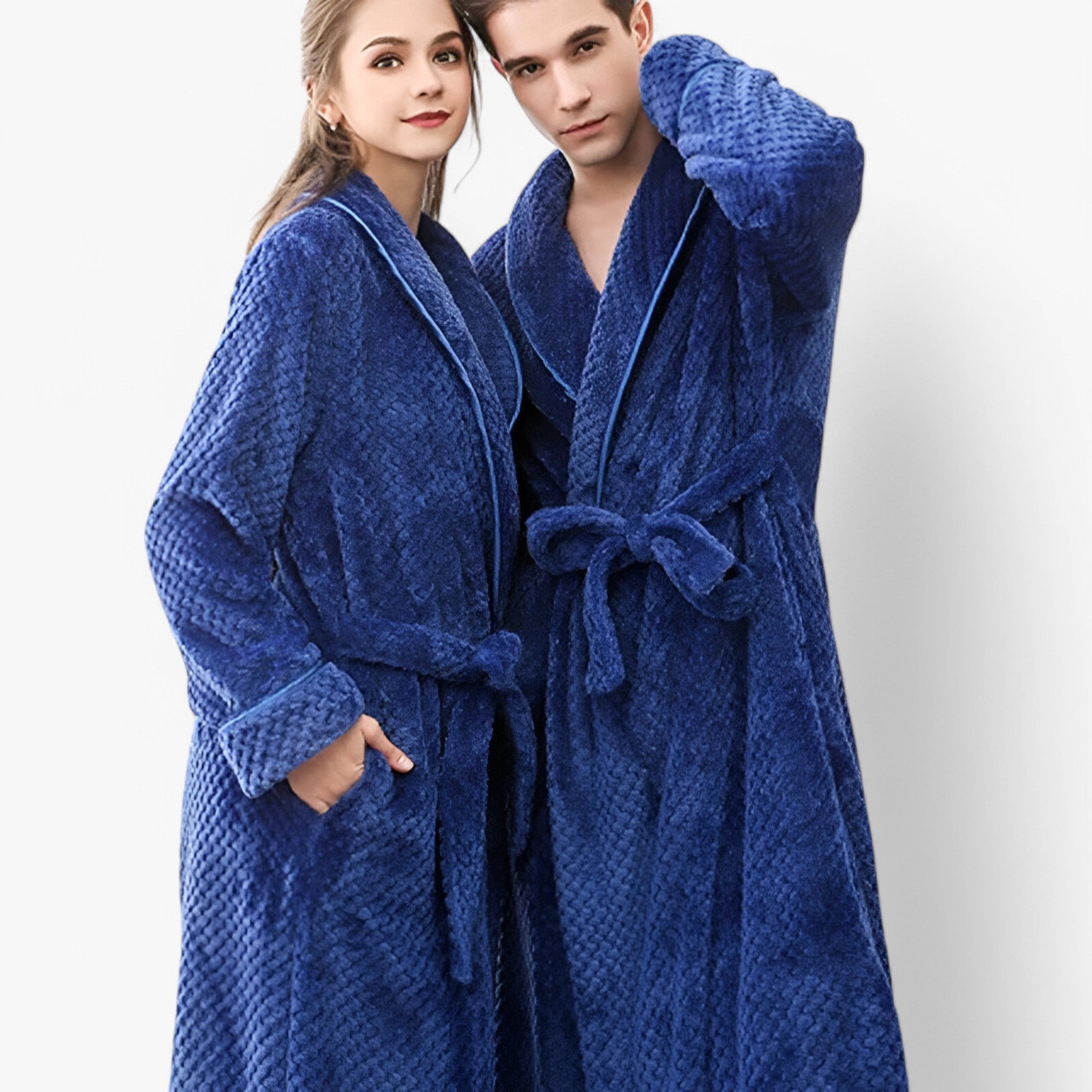 Sofia | Morbido Accappatoio in Pile - - Autumn Bathrobes Fleece Fluffy Long Sleeve Nightgown Pajama Pocket Robe Sleepwear Solid Color Spring Winter Women - Concept Palermo