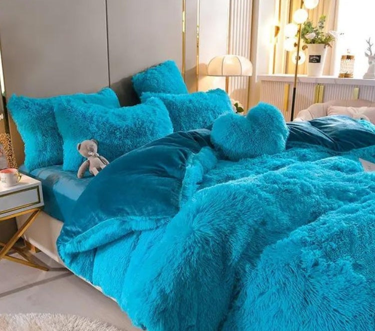 Softy | Set (5 pezzi) Coperta in microfibra morbida e spessa per l'inverno - Blu Chiaro - Blankets Fleece - Concept Palermo