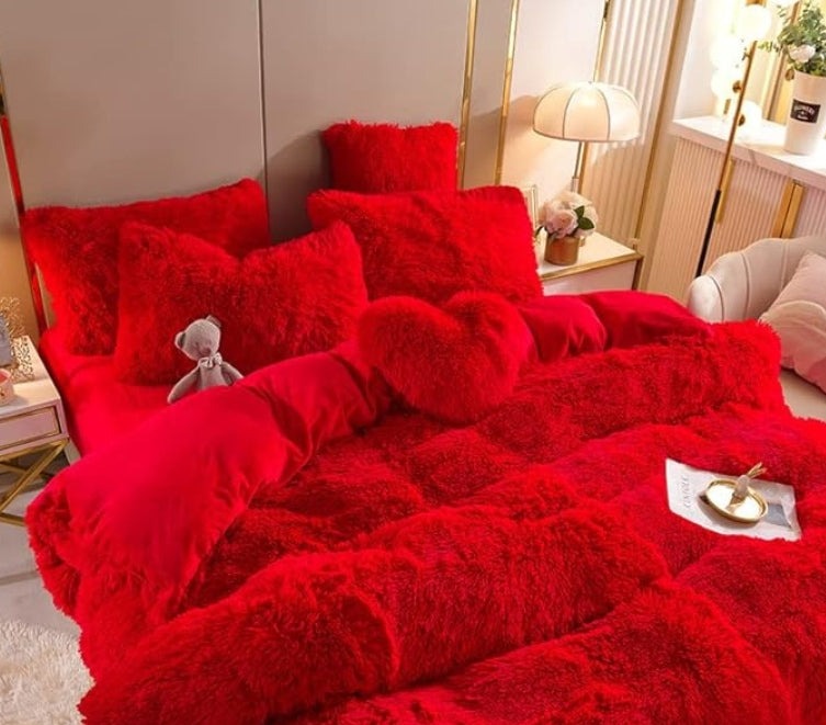 Softy | Set (5 pezzi) Coperta in microfibra morbida e spessa per l'inverno - Rosso - Blankets Fleece - Concept Palermo
