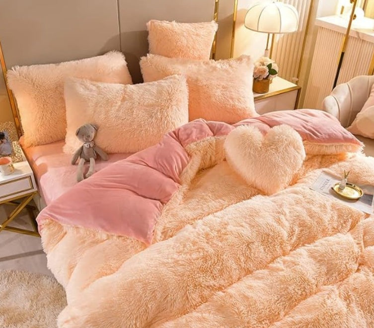 Softy | Set (5 pezzi) Coperta in microfibra morbida e spessa per l'inverno - Color Salmone - Blankets Fleece - Concept Palermo