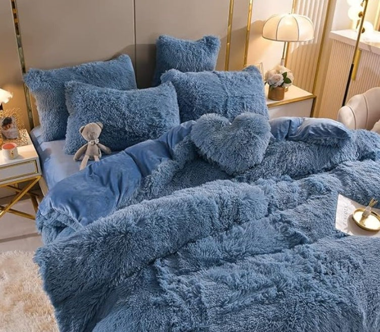 Softy | Set (5 pezzi) Coperta in microfibra morbida e spessa per l'inverno - Blu - Blankets Fleece - Concept Palermo