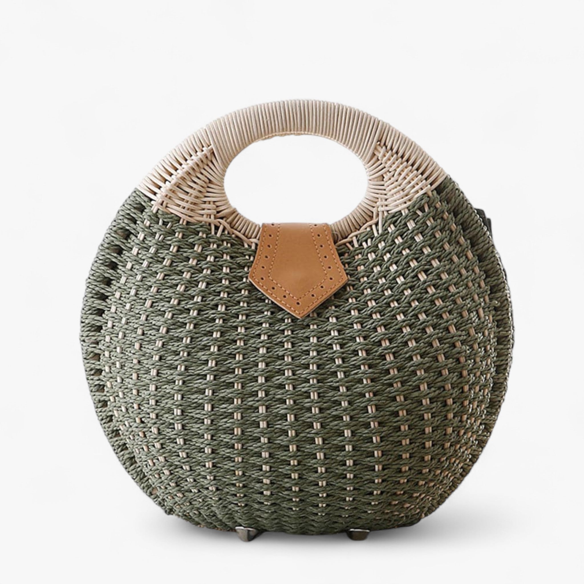 Charlotte | Borsa in rattan - verde militare - Bags handbags rattan bags Tassen women bags Women's handbags - Concept Palermo