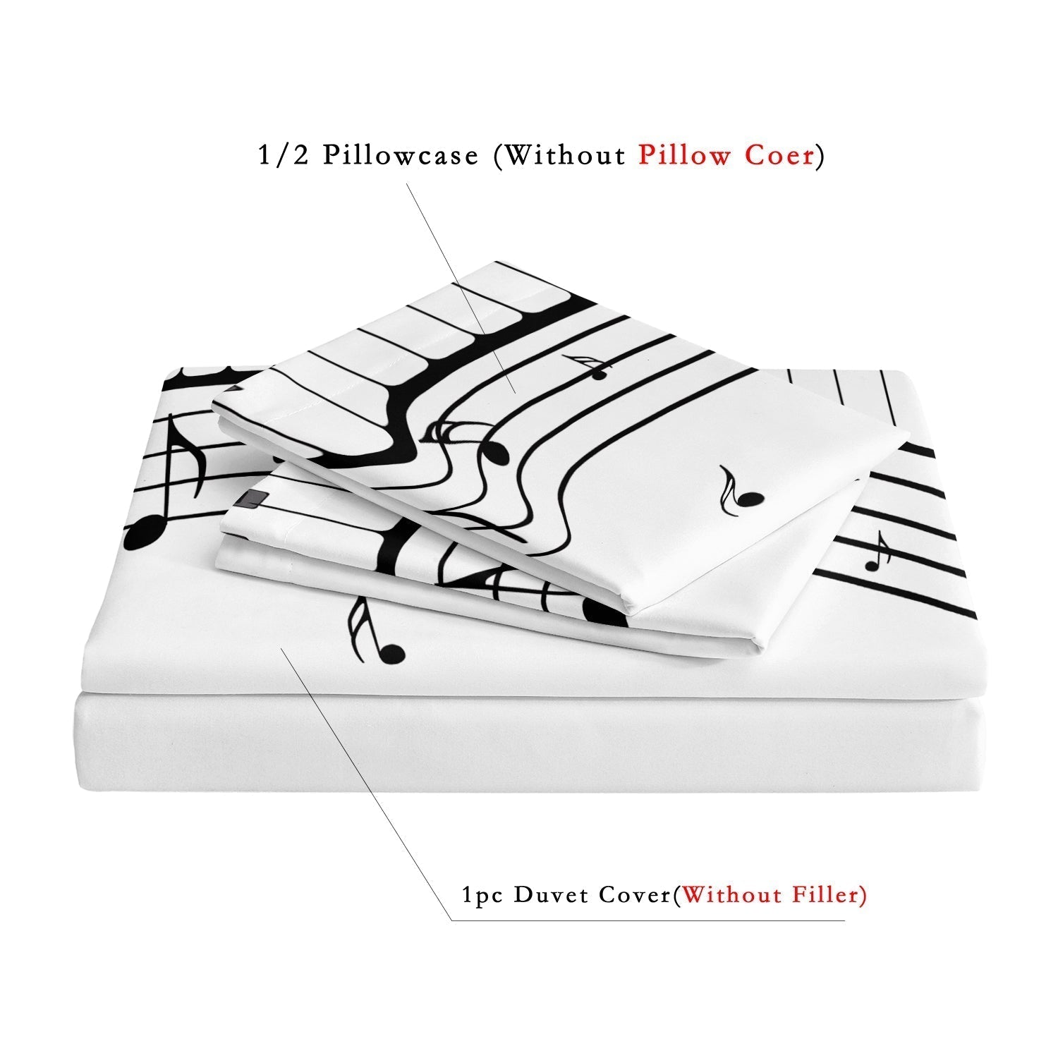 Luxe Layers - Set copripiumino con note di pianoforte e musica - - Beddengoed new_for_google_may - Concept Palermo
