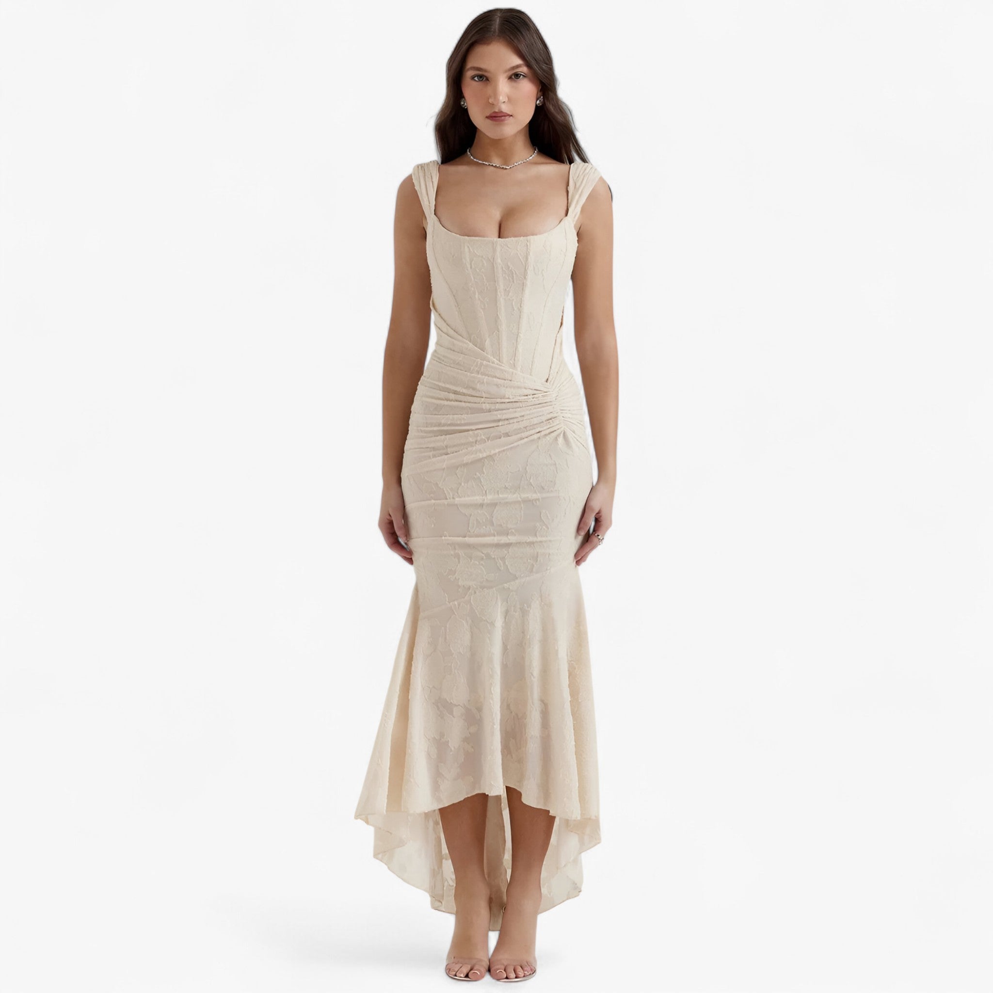 Clara | Abito midi aderente – Vestibilità elegante e valorizzante - Avorio - - Concept Palermo