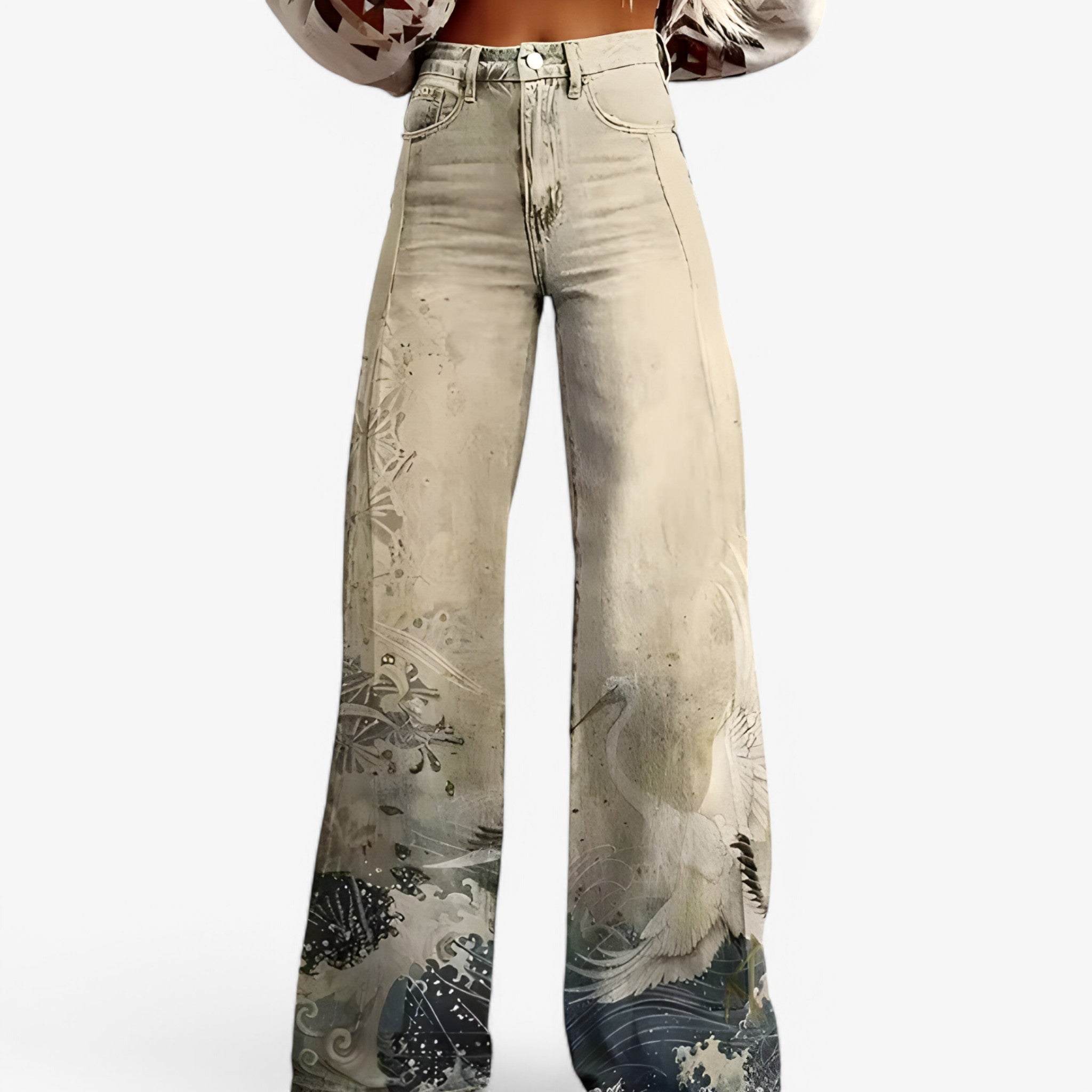Clare | Pantaloni a gamba larga - Casual e alla moda - Beige - - Concept Palermo
