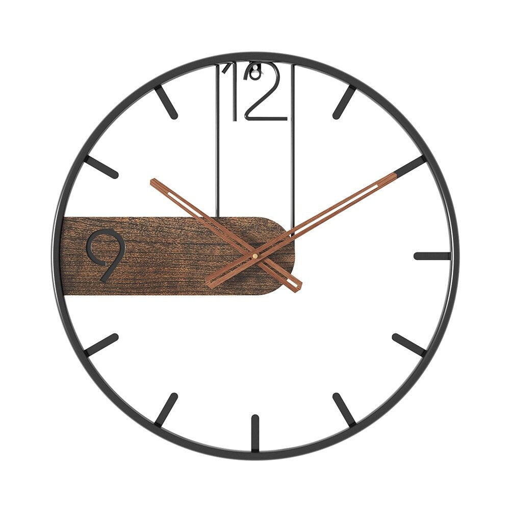 Acciaio-Noce | Orologio dal design elegante - Espande il tuo spazio con un raffinato mix di materiali - - clocks wall clocks wallclock - Concept Palermo