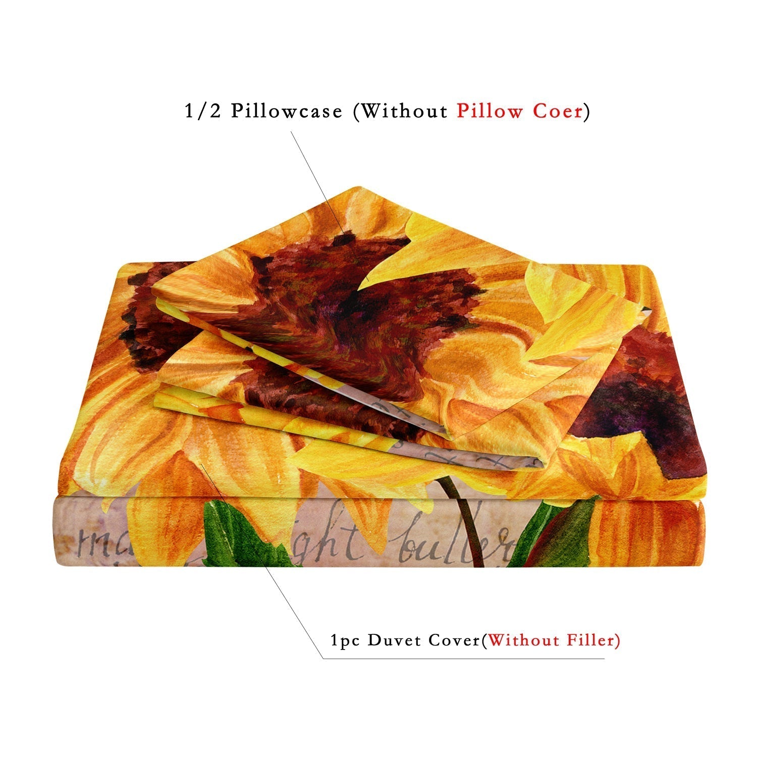 Lussuosi strati - Set di biancheria da letto con copripiumino a fiori di girasole | Gogh | Francia | Beau Jardin - - bed sheets Bedding - Concept Palermo