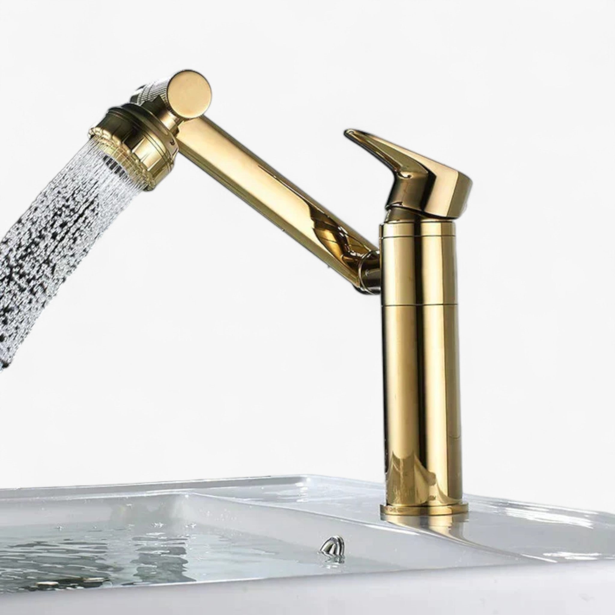 AquaTwirl | Un rubinetto moderno con funzionalità versatili - Oro - 2 Mode Extender Faucet 360-degree rotating faucet Aerator Kitchen Sink Faucet Best Seller Convenient Faucet dual-modes water outlet faucet Faucets home Hot Sale Robotic Arm Faucet sale Swivel Extension Basin Faucet Universal Faucet - Concept Palermo