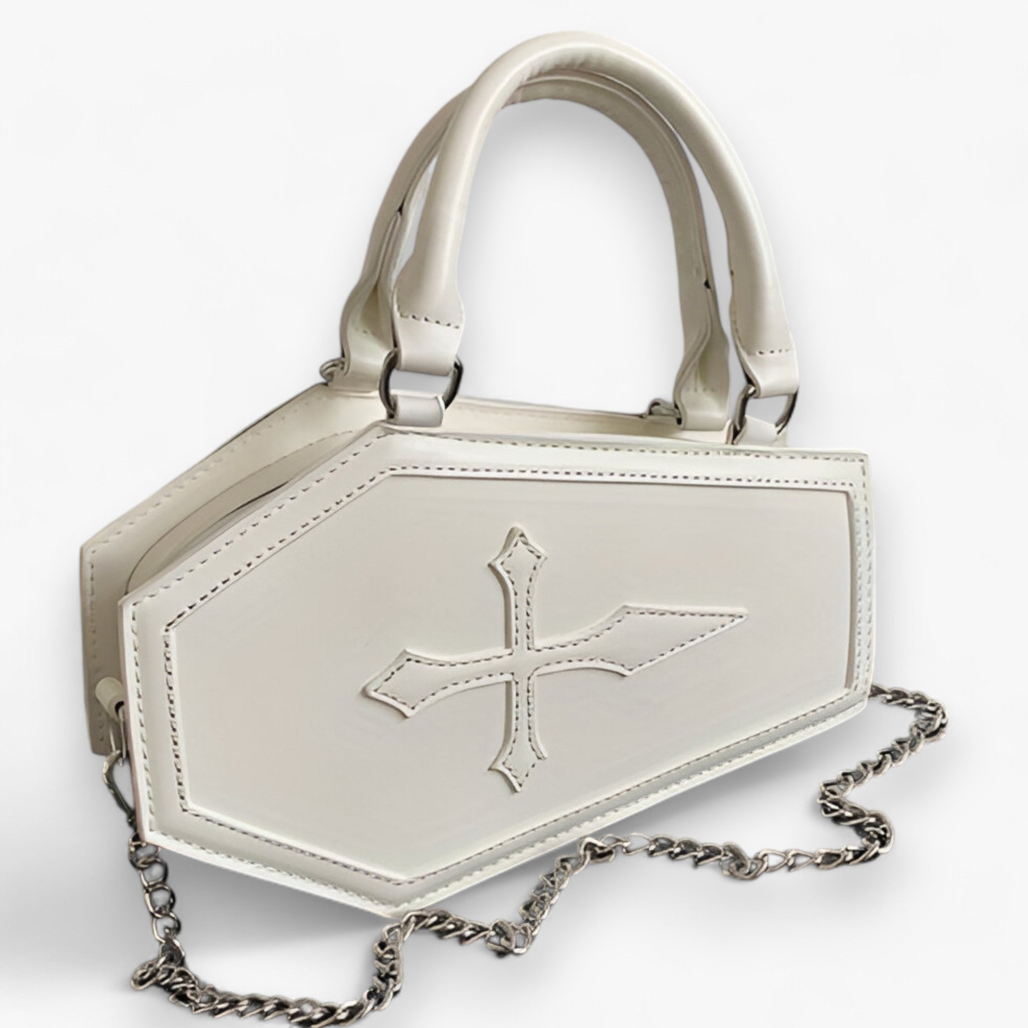 borsetta a catena con manico – spaziosa ed elegante per cosplay di Halloween - Bianco 24,5cmx6cmx15cm - bags handbags Shoulder Bags women women bags women's bags - Concept Palermo