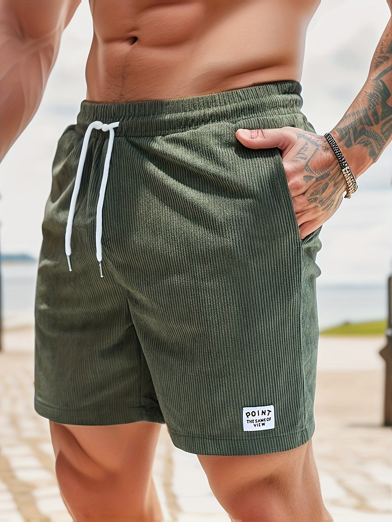 Marquis | Pantaloncini comodi - Ideali per giornate rilassate e attività dinamiche - Verde militare - short shorts for men - Concept Palermo