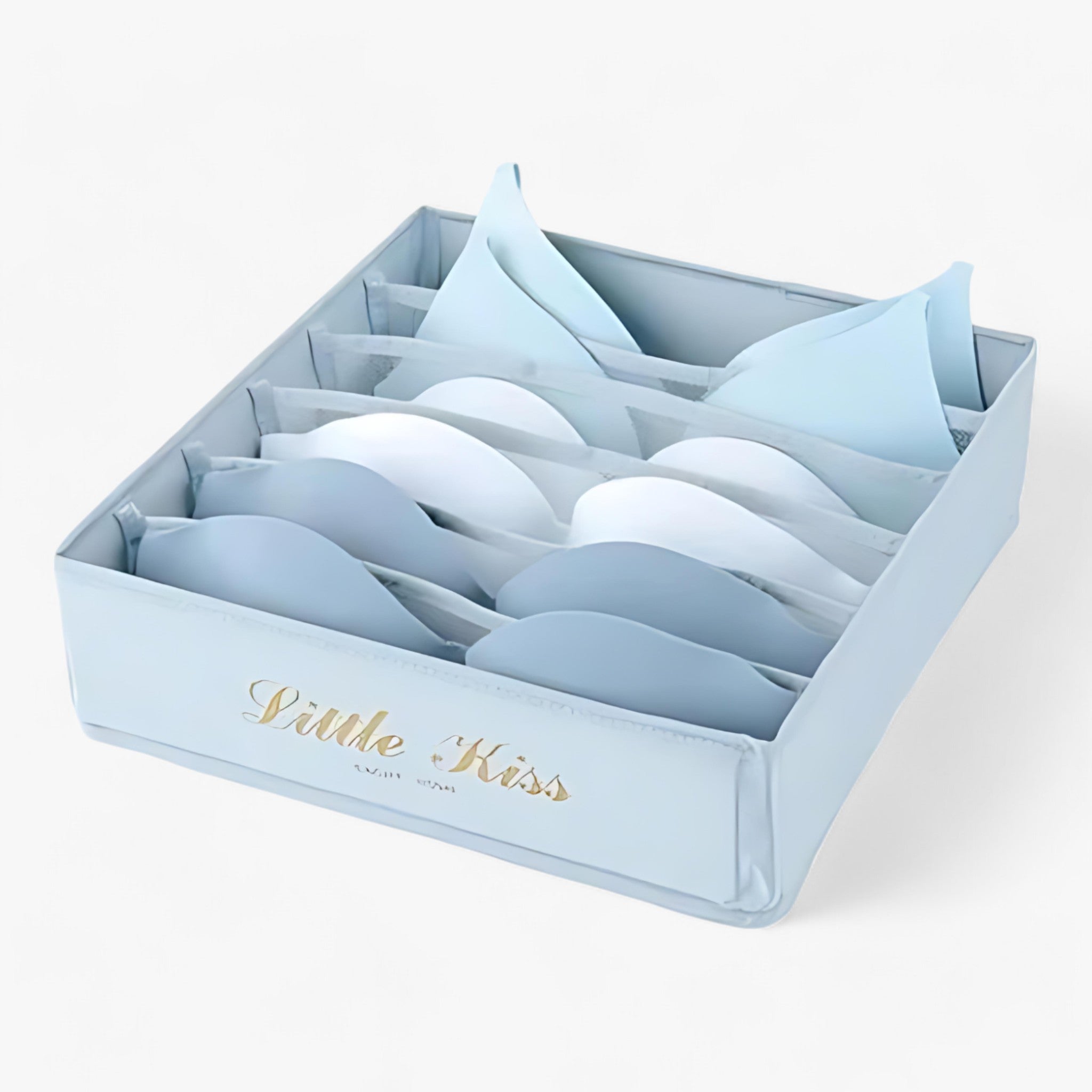 Organizzatore per guardaroba | Caja pieghevole per biancheria intima - Divisore per cassetti con accesso facile - 6 scomparti blu - wardrobe organizer - Concept Palermo