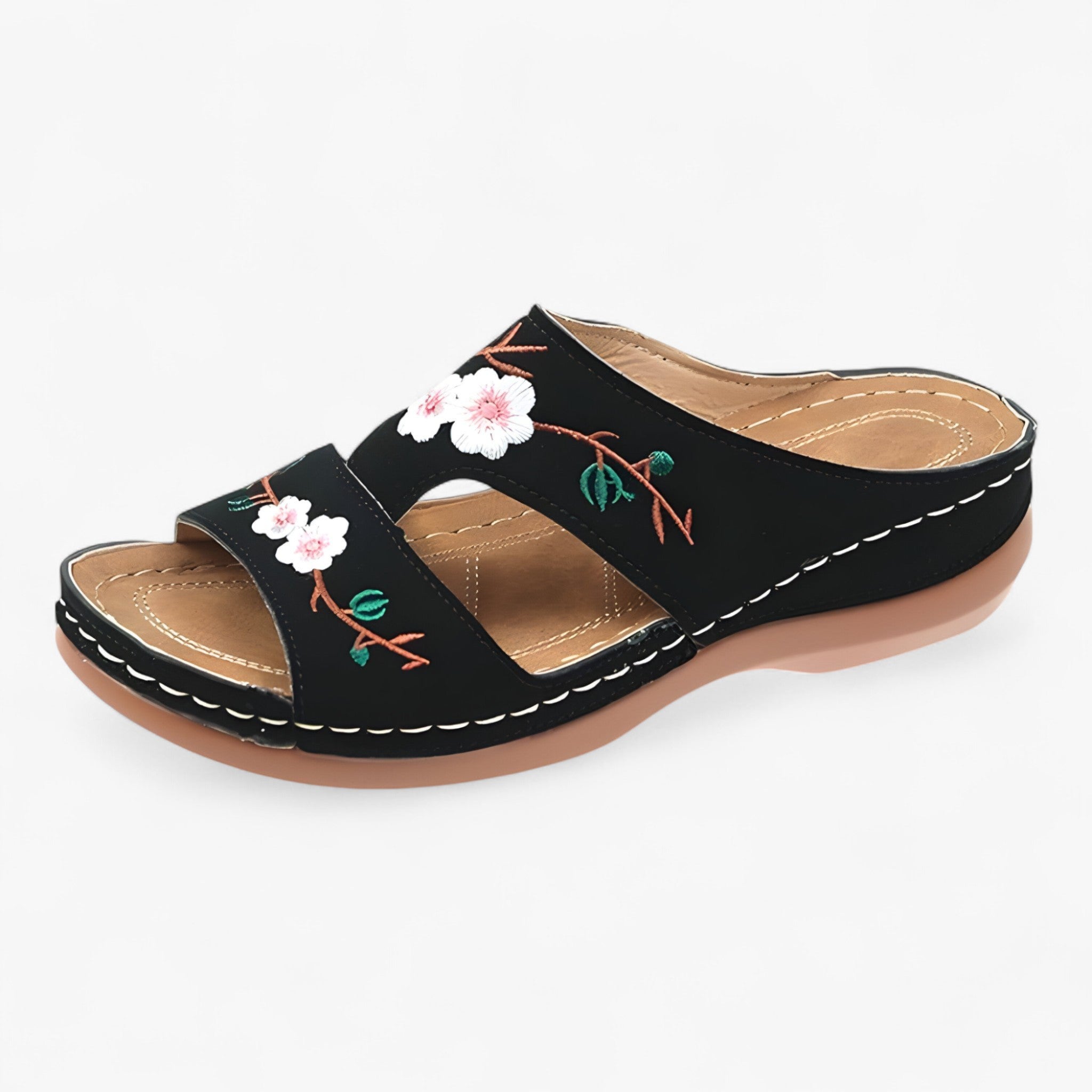 Anne | Sandali con fiori - Eleganti e comodi