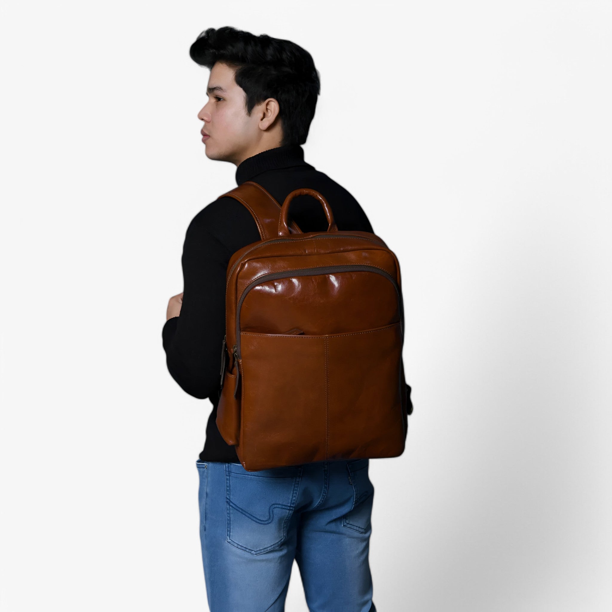 Valentino | Zaino di lusso in pelle italiana - Marrone - - - Concept Palermo