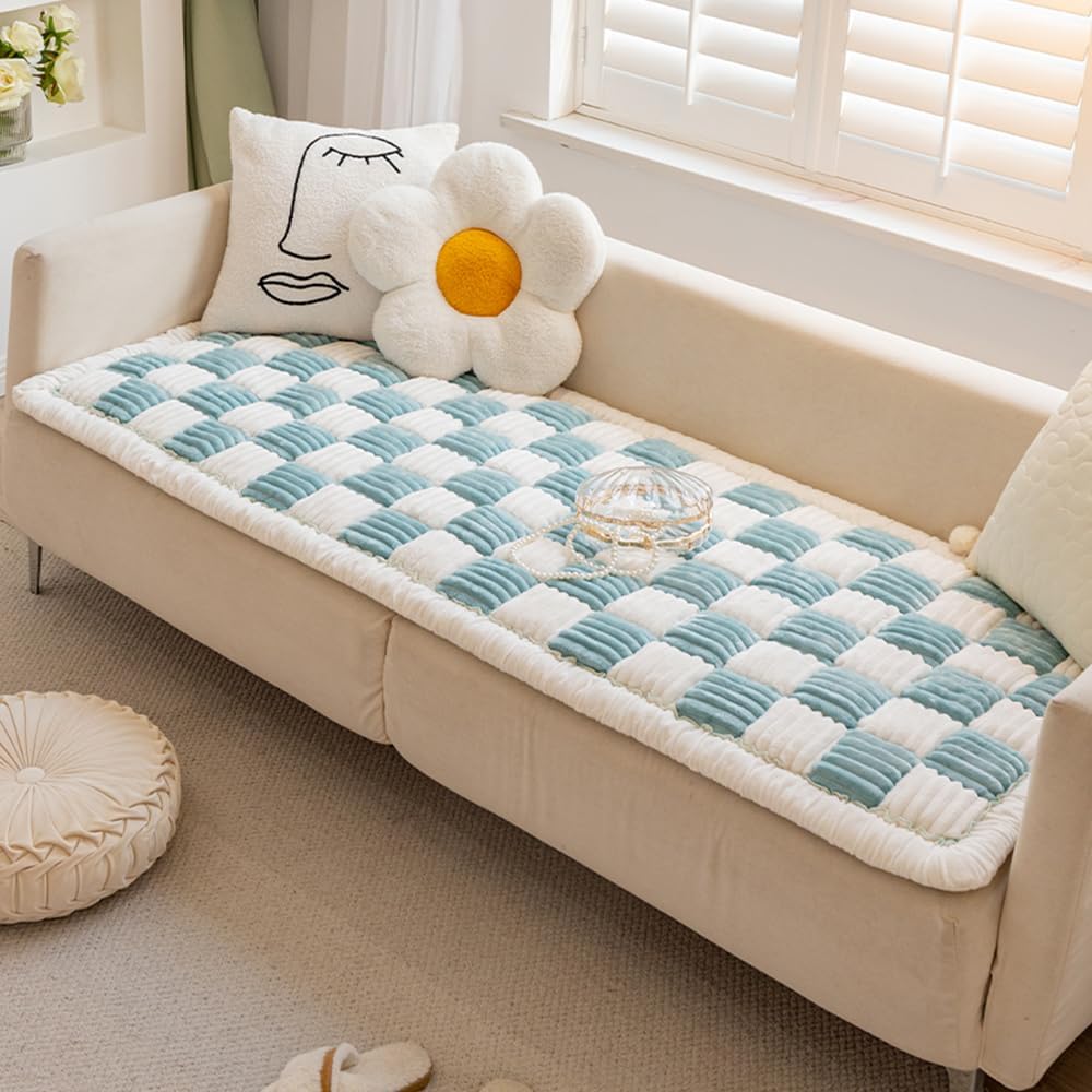 CouchProtect® | Protezione per divani definitiva per un aspetto di lusso durevole - Blu a quadri - - Concept Palermo