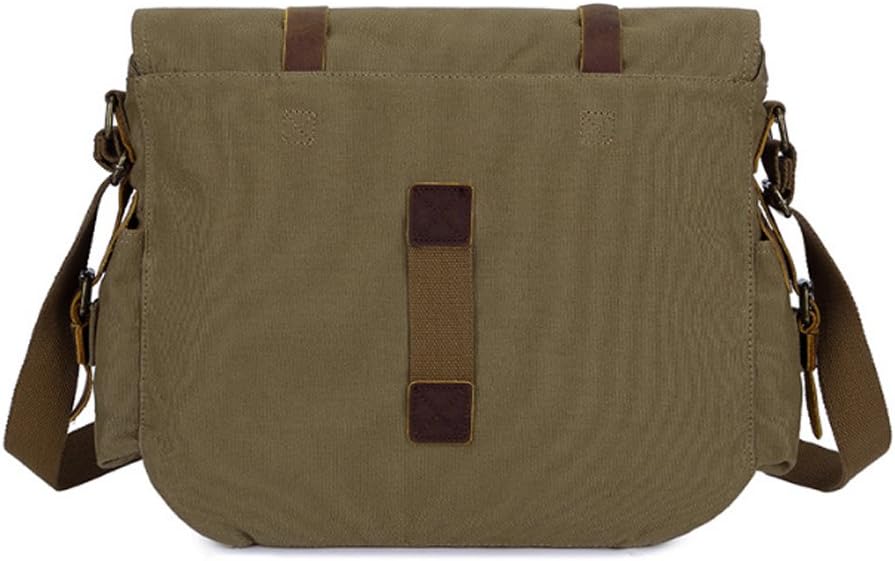 Jonon Borsa a tracolla vintage militare in tela per laptop da 13,3-17 pollici (misura 14,7 pollici, verde), Verde - - - Concept Palermo