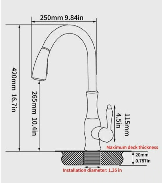 Selkie - Rubinetto da cucina a scomparsa - - elegant faucets Faucets Kitchen Kitchen Faucets kitchen tap Retractable faucet - Concept Palermo