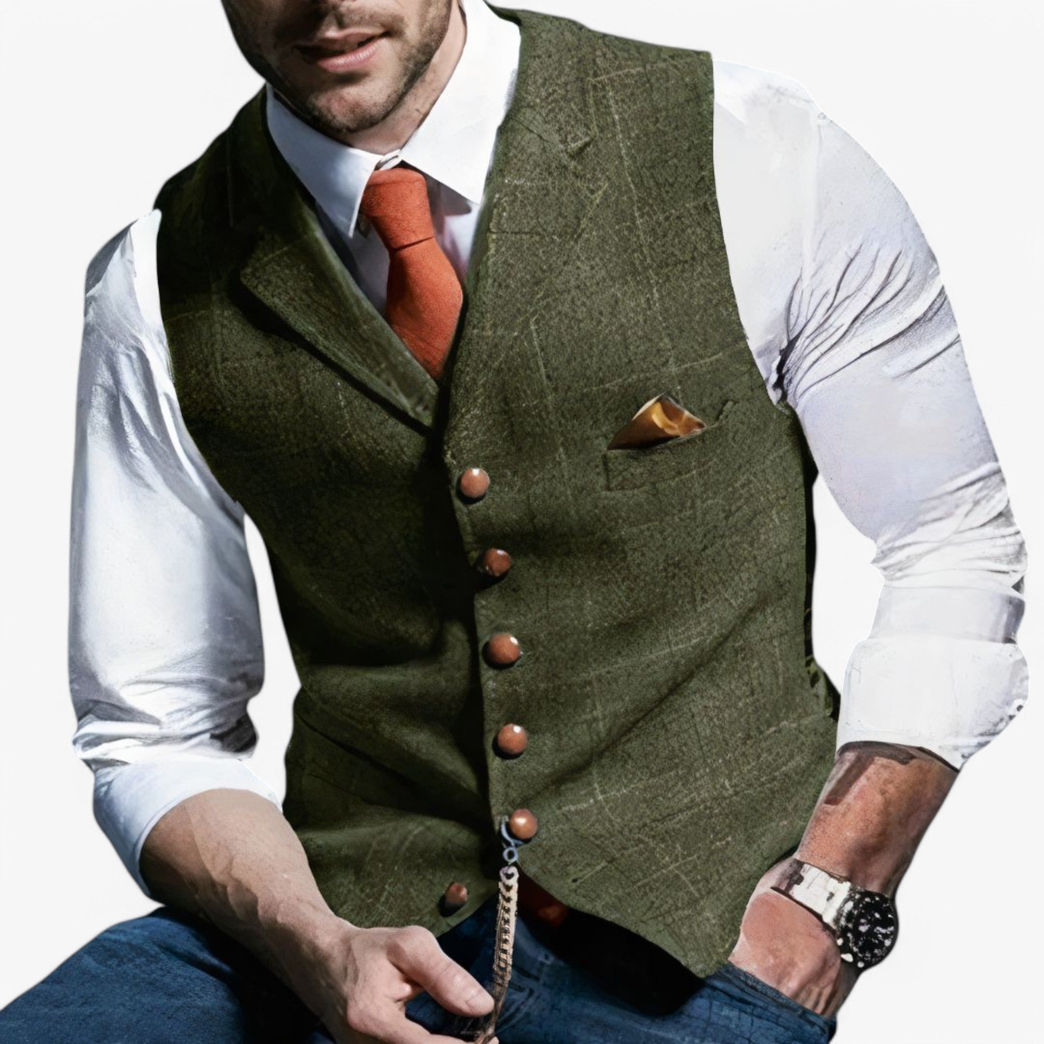 Daniel | Gilet da Uomo Senza Tempo - Verde olivo - - Concept Palermo