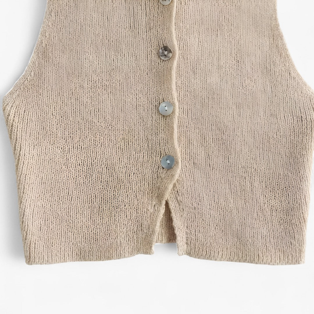 Mirriam | Gilet in maglia beige - - vests - Concept Palermo