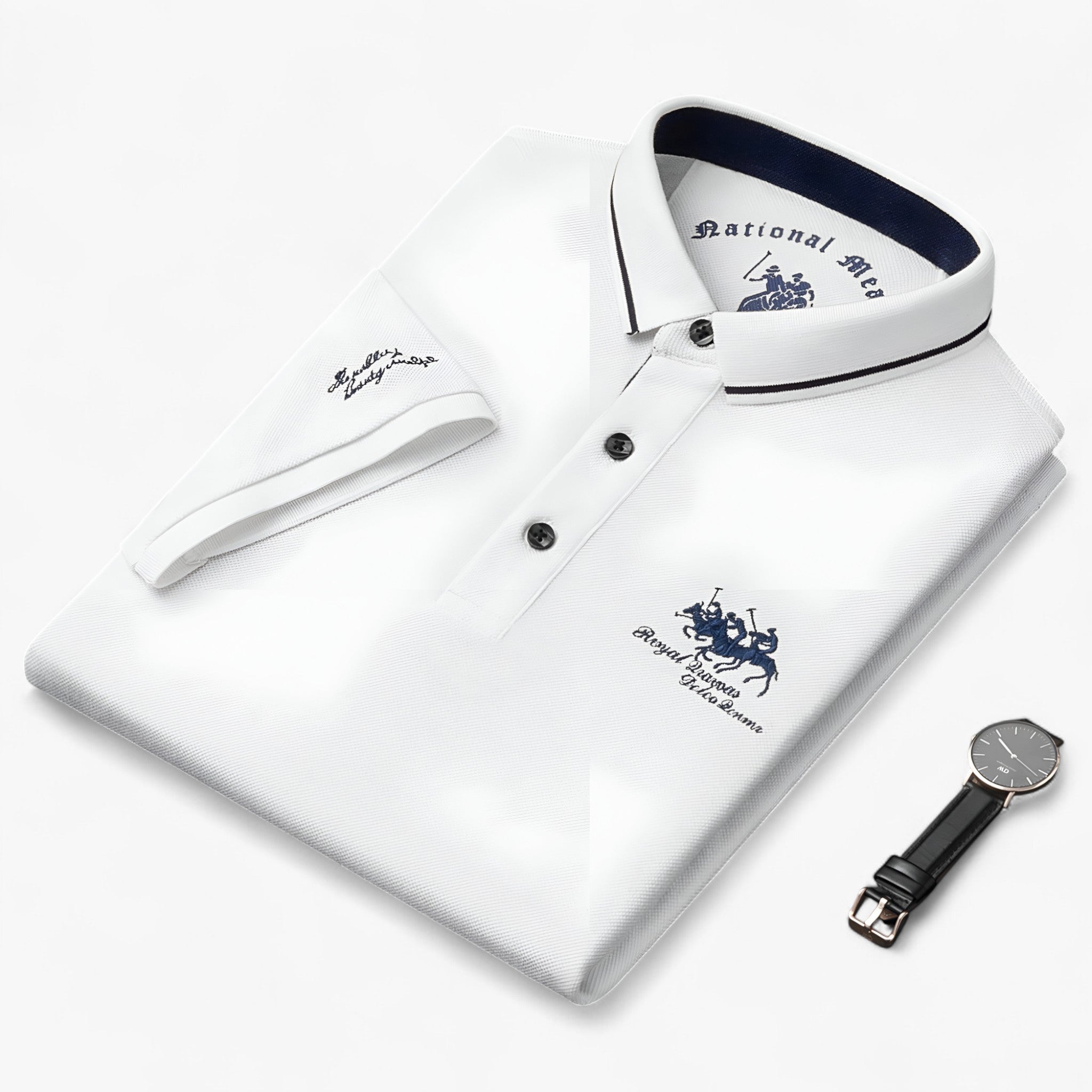 Leonardo | Polo in cotone di lusso - Bianco - men's polo men's polo shirt - Concept Palermo