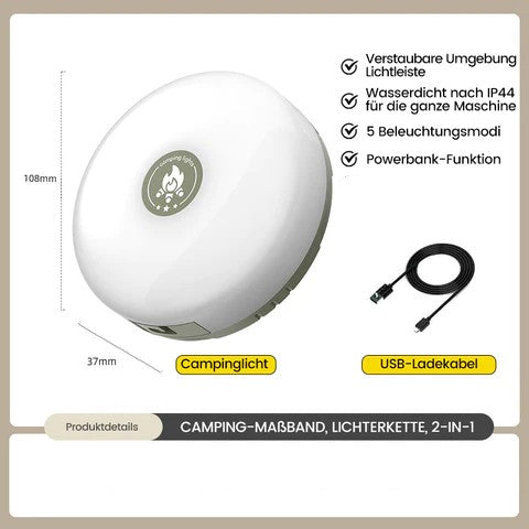 Catena luminosa portatile, pieghevole e a tenuta stagna - - camping lights lights - Concept Palermo