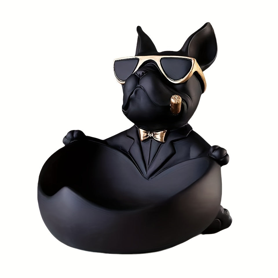 Sander | Vassoio portaoggetti Bulldog nero per la decorazione della casa - - aitest Decoratie - Concept Palermo