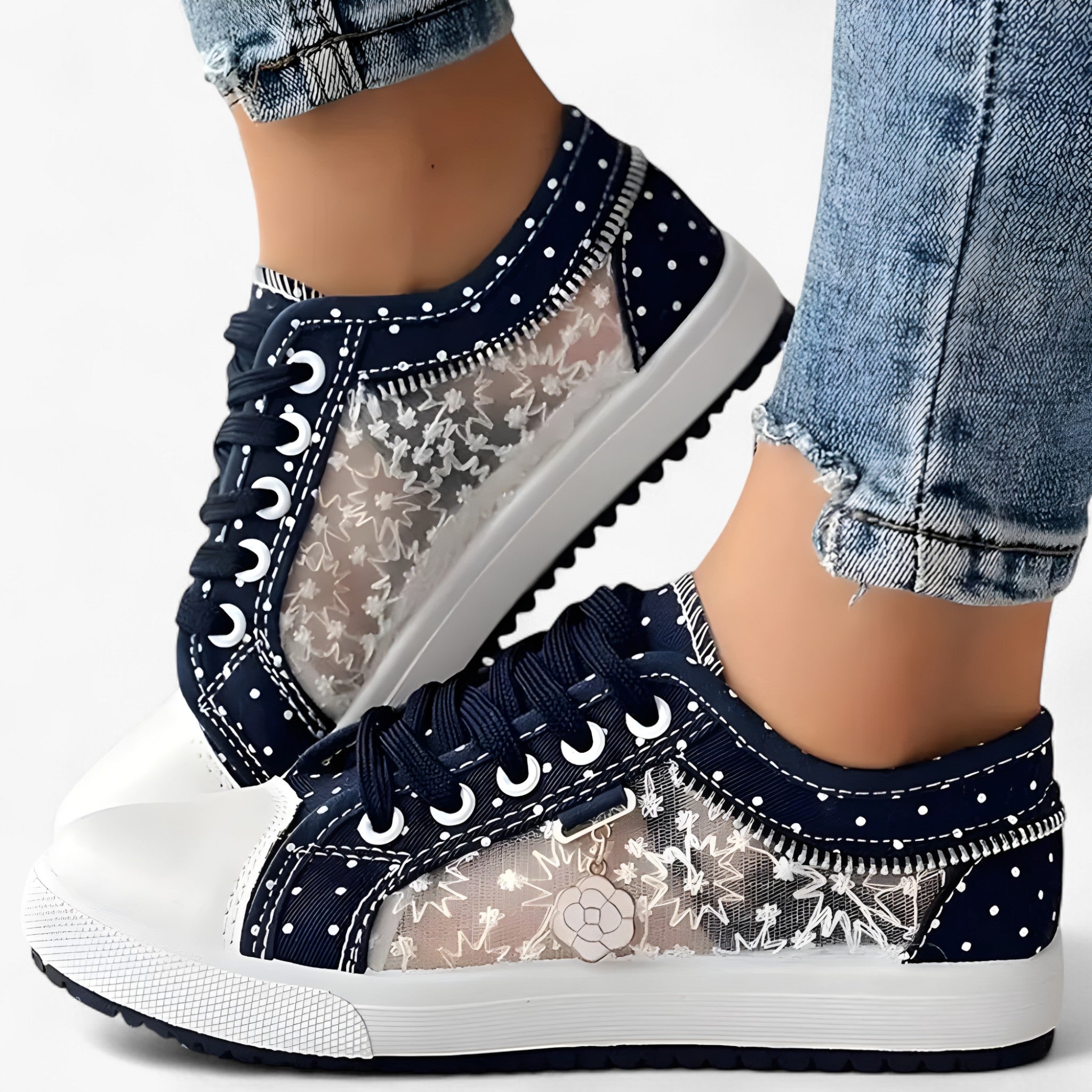 Carla | Sneakers Ortodèdiche Comode - Navy - Boots & Shoes Orthopedic Footwear woman - Concept Palermo