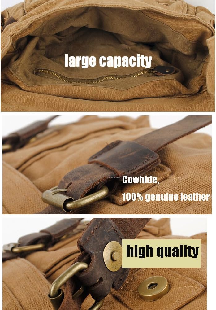 Jonon Borsa a tracolla vintage militare in tela per laptop da 13,3-17 pollici (misura 14,7 pollici, verde), Verde - - - Concept Palermo
