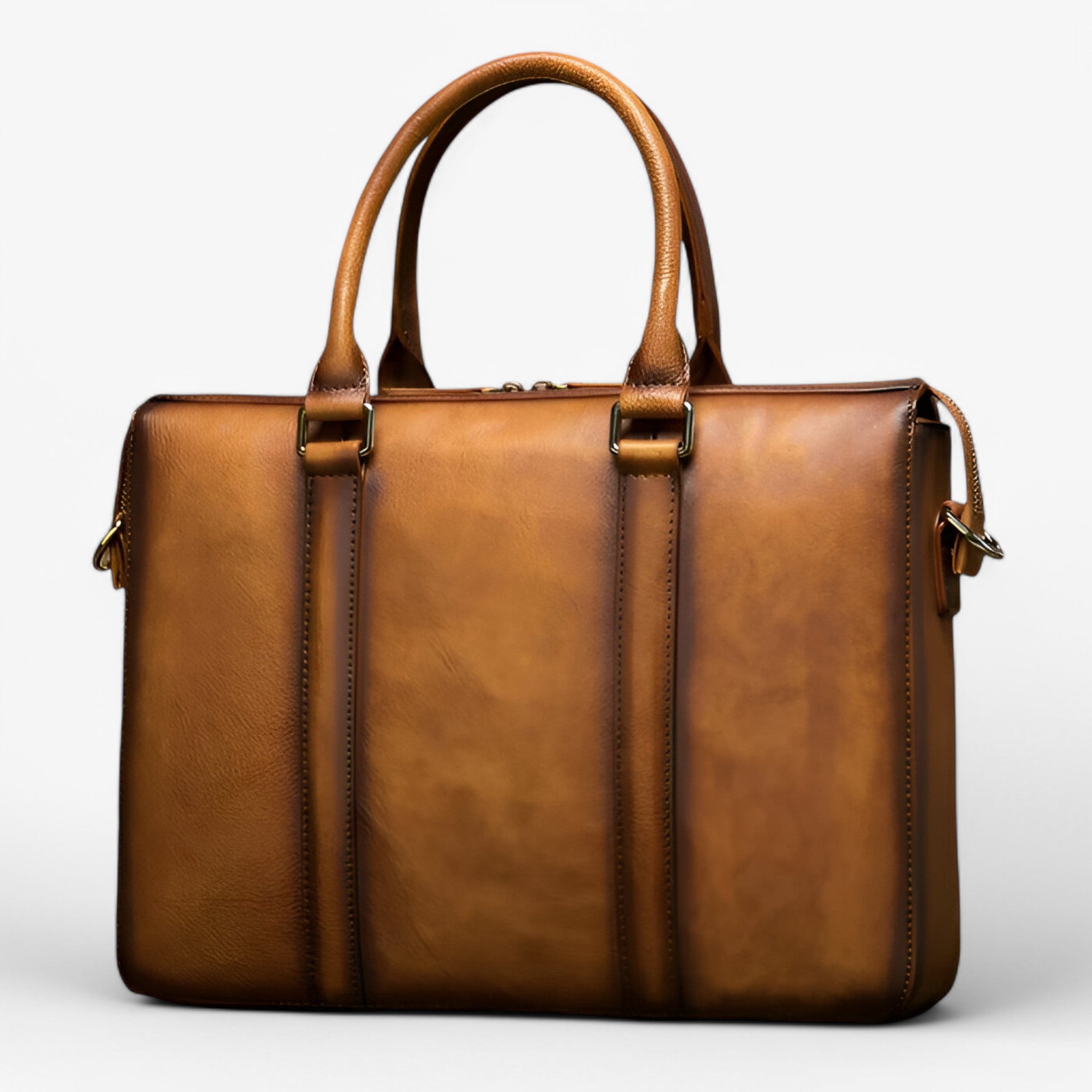 Alessio | Borsa per Laptop in Pelle con Tracolla - Marrone caffè - - Concept Palermo