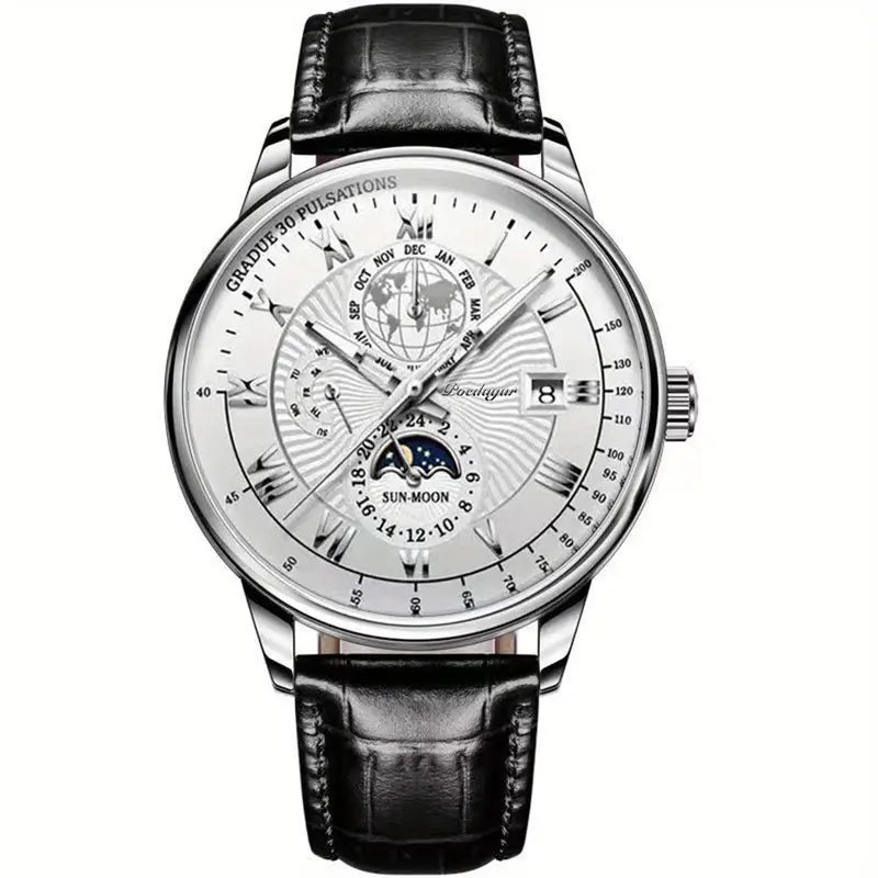 PhaseClock - Elegante orologi meccanici da uomo con un tocco di lusso - Oro Bianco Bianco - - Concept Palermo