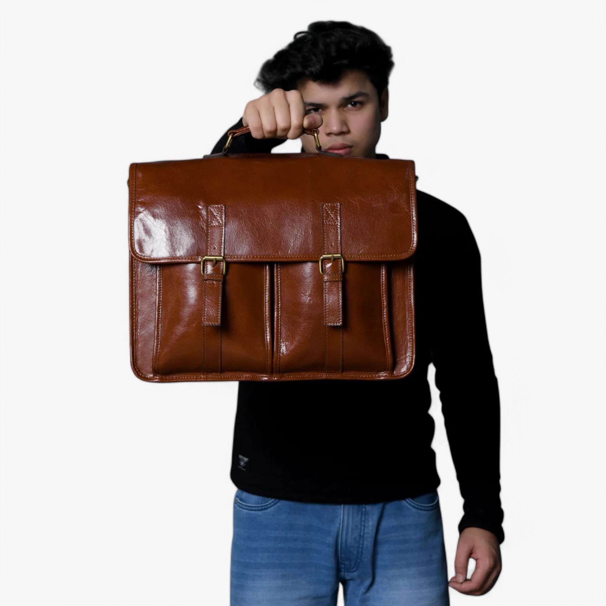 Alexander | Cartella di lusso in pelle marrone - - - Concept Palermo