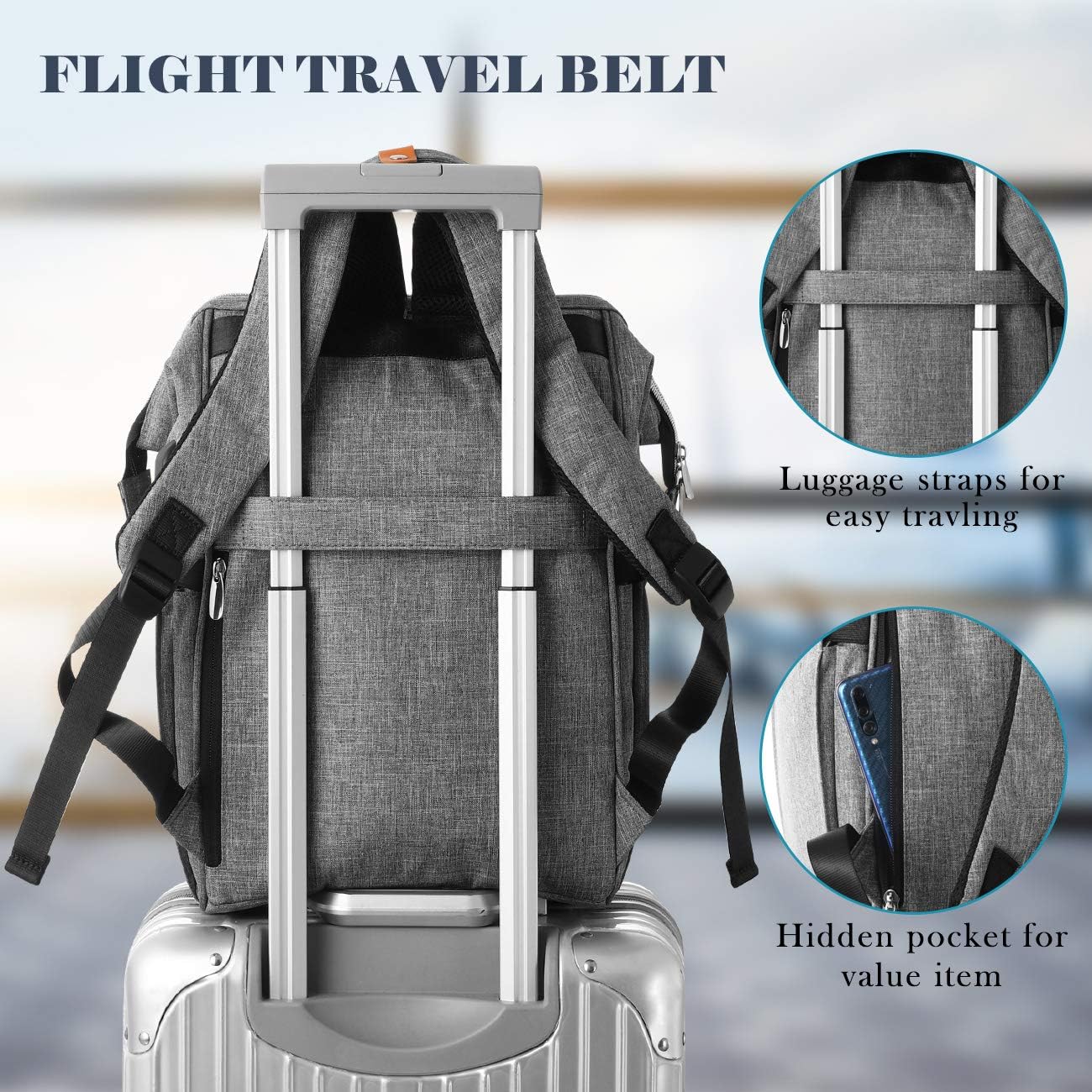 Zaino portacomputer da 15,6 pollici per donna, impermeabile e antifurto, zaino scolastico per ragazze, ragazze adolescenti, zaino da donna per viaggi, lavoro, università, grigio - - Backpacks Bags - Concept Palermo