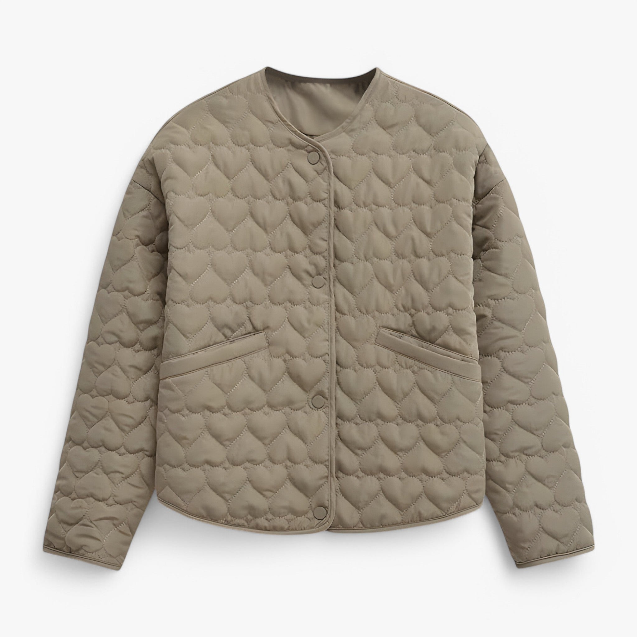 Evelyn | Giacca trapuntata a cuore - Comfort versatile per l'autunno/inverno - Oliva - cotton jacket jacket Jacket women Jackets & Coats winter jacket Winter jacket women - Concept Palermo