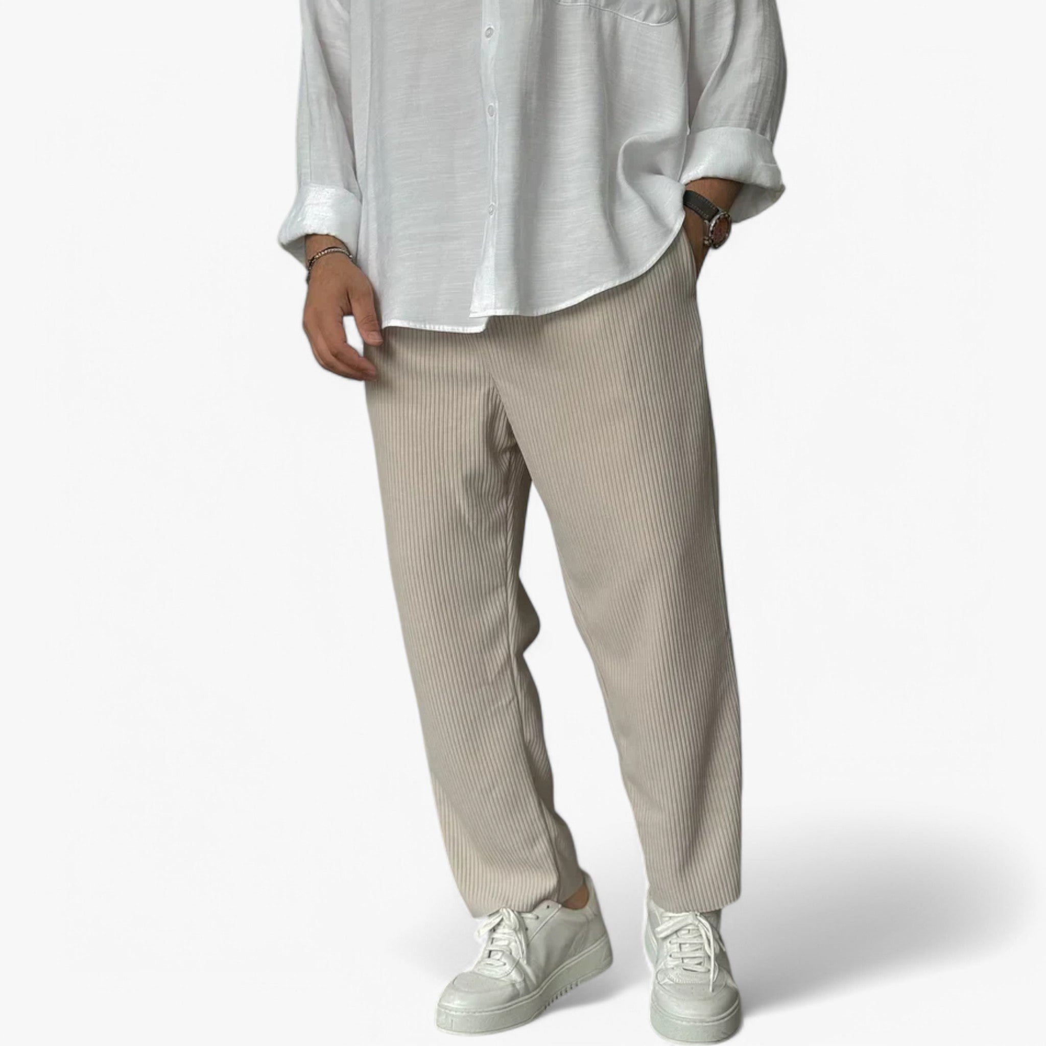 Quinn | Pantaloni da uomo di lusso morbidi - Beige - pants pants for men - Concept Palermo