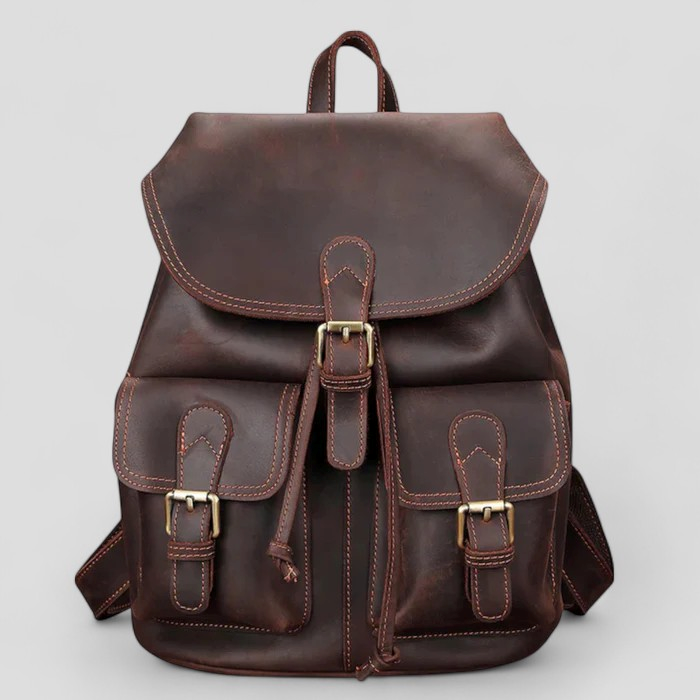 Leonardo | Zaino in Pelle Premium - Marrone scuro - bag bag for men Bags bags for men Leather Bag men bag mens bag - Concept Palermo