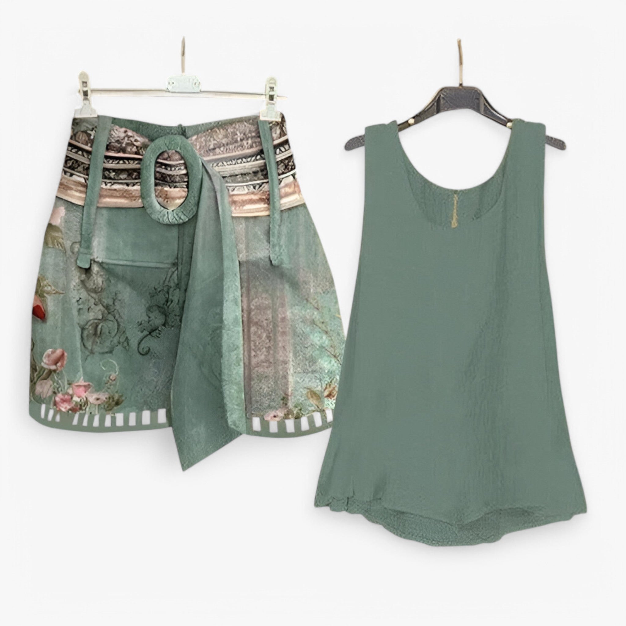 Sofia | Set Due Pezzi Senza Maniche - Verde - 20240319 657081741072697 b0n1st0t1s fcm more Multi-Color no062224bs no083024bs PiuE87Q set spring summer TP-11-05 Two Piece Sets YS - Concept Palermo