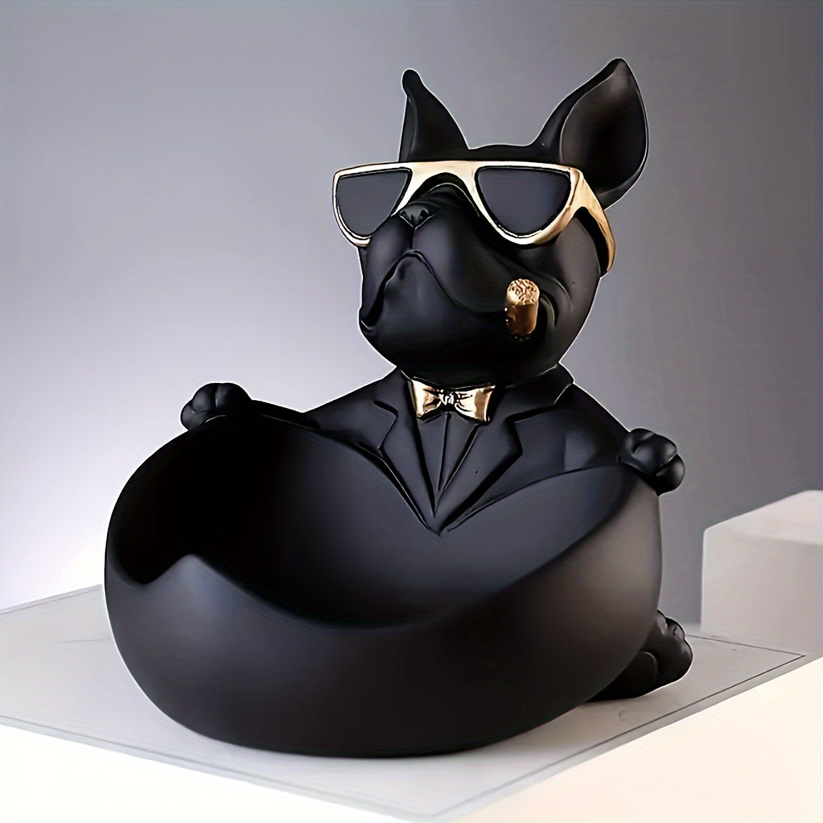 Sander | Vassoio portaoggetti Bulldog nero per la decorazione della casa - - aitest Decoratie - Concept Palermo