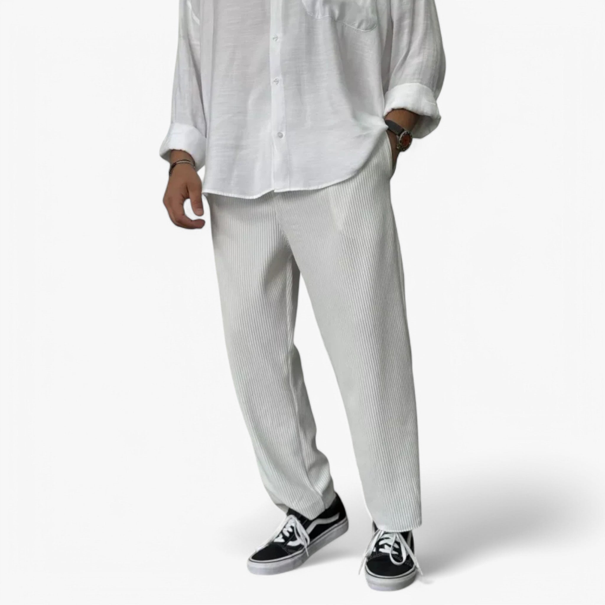 Quinn | Pantaloni da uomo di lusso morbidi - Bianco - pants pants for men - Concept Palermo