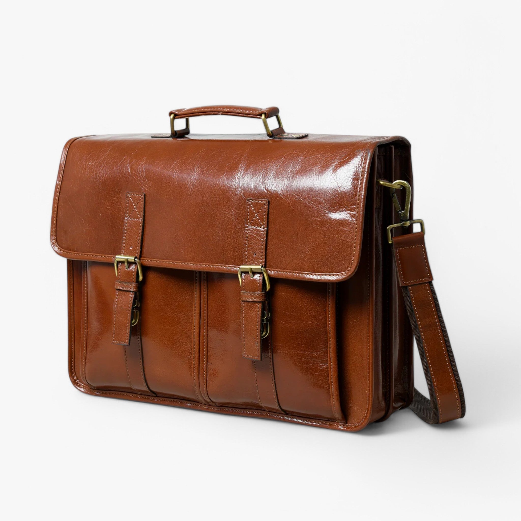 Alexander | Cartella di lusso in pelle marrone - - - Concept Palermo
