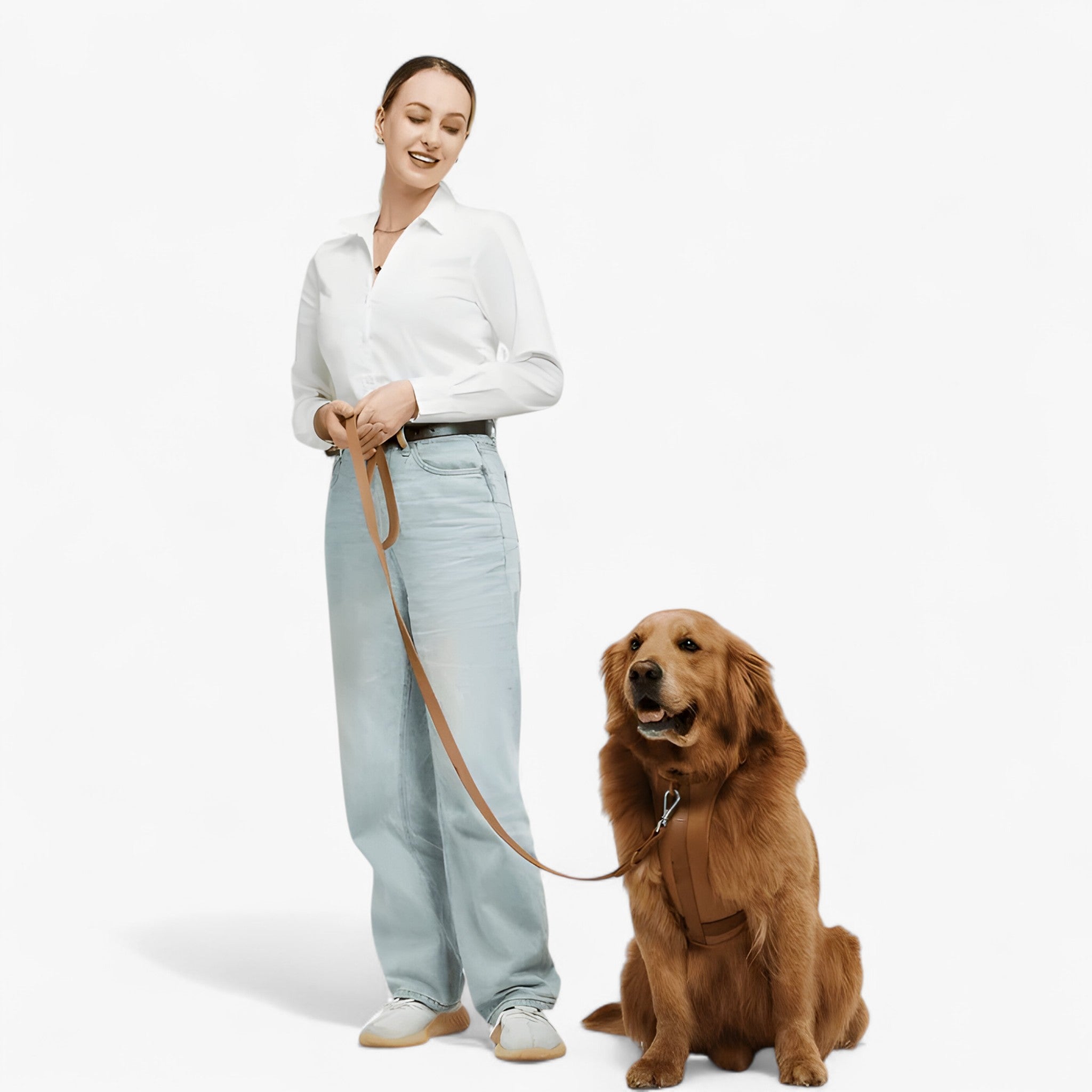 ComfyPaws | Set imbracatura da passeggio (include cintura e porta sacchetti per escrementi) - Marrone - dog harness dog leashes - Concept Palermo