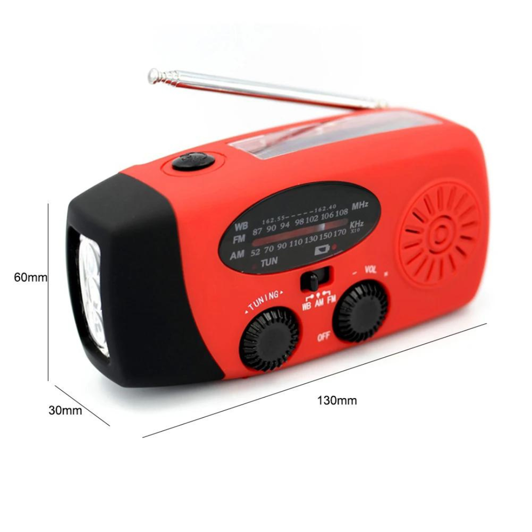 SolarSafe - Radio di emergenza e torcia solare e a manovella! - - Nieuw binnen-tag - Concept Palermo