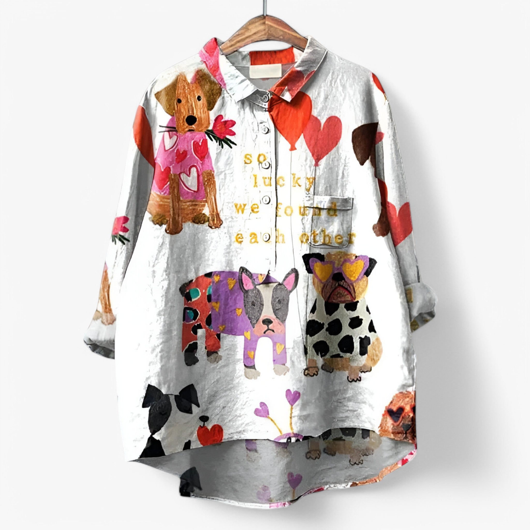 Jane | Camicia con stampa grafica - elegante e accattivante - Cane Bianco - camicia con stampa grafica camicia donna camicia moderna look da ufficio moda donna - Concept Palermo