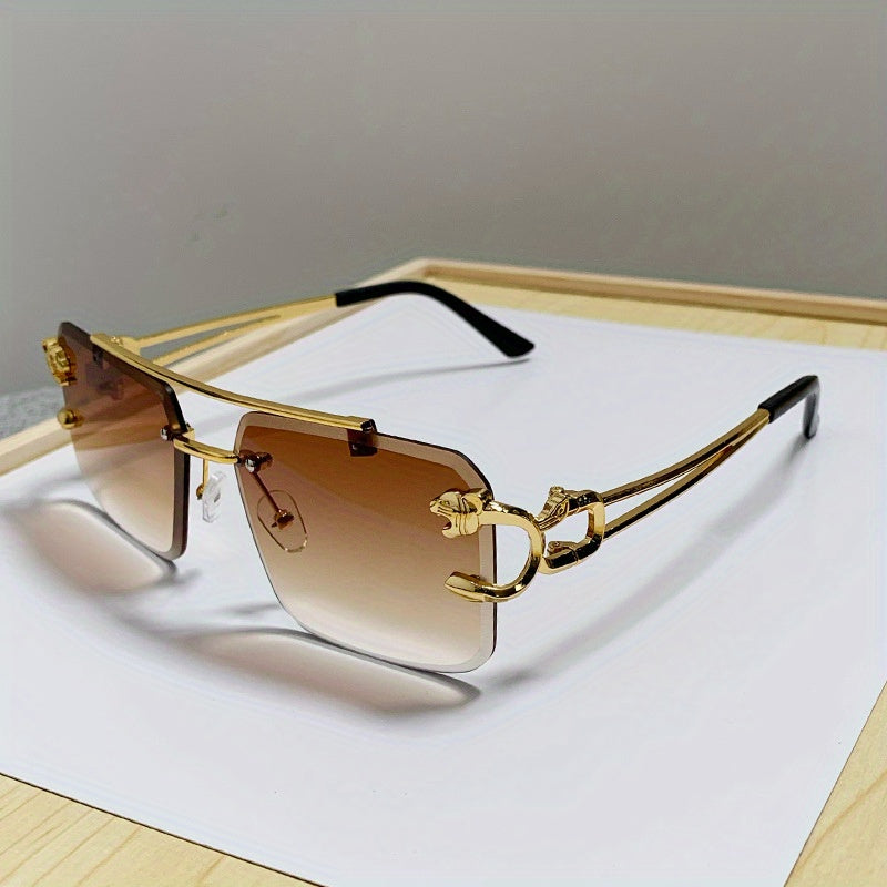 1 paio di occhiali da sole quadrati alla moda senza montatura per uomo - Tè - Fashion Sunglasses Sunglasses - Concept Palermo