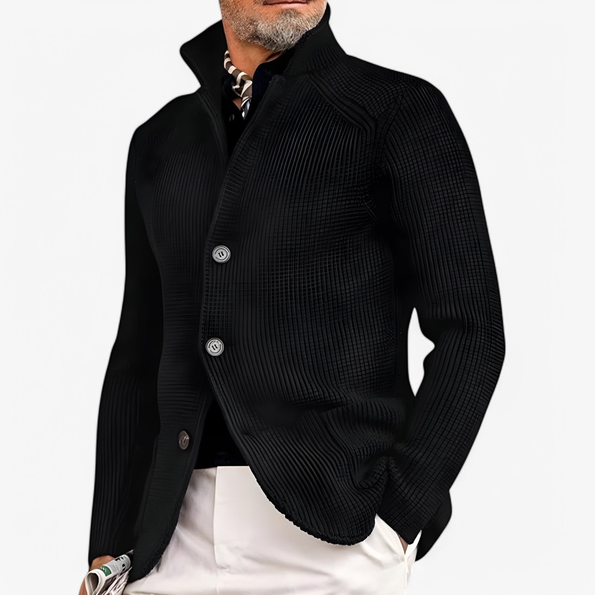 Willie | Giacca In Maglia - Nero - Herren - Concept Palermo