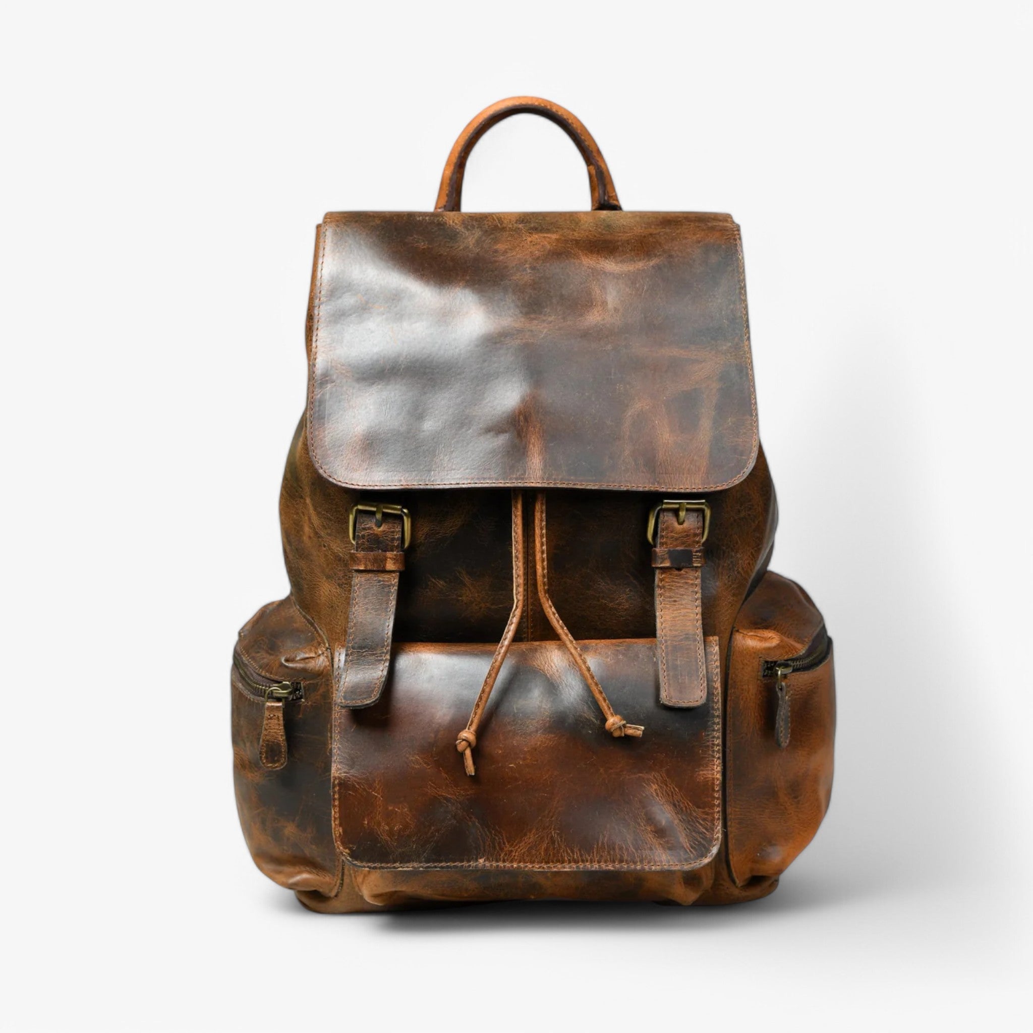 Vortex | Zaino in pelle marrone bruciato - - - Concept Palermo