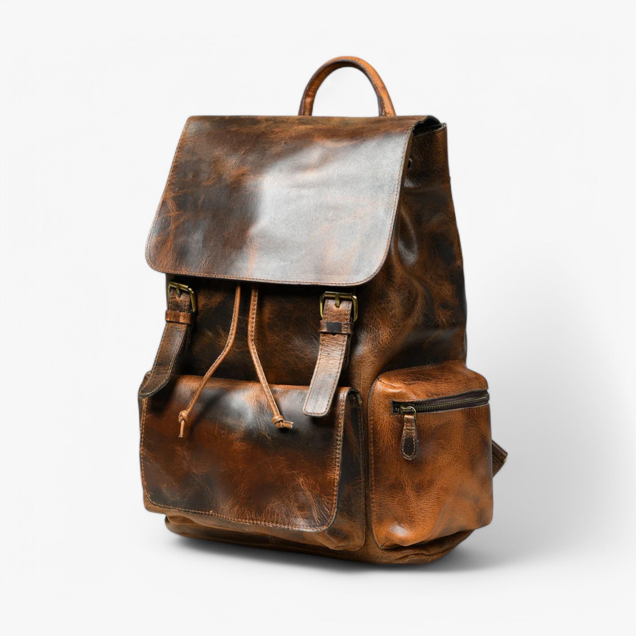 Vortex | Zaino in pelle marrone bruciato - - - Concept Palermo
