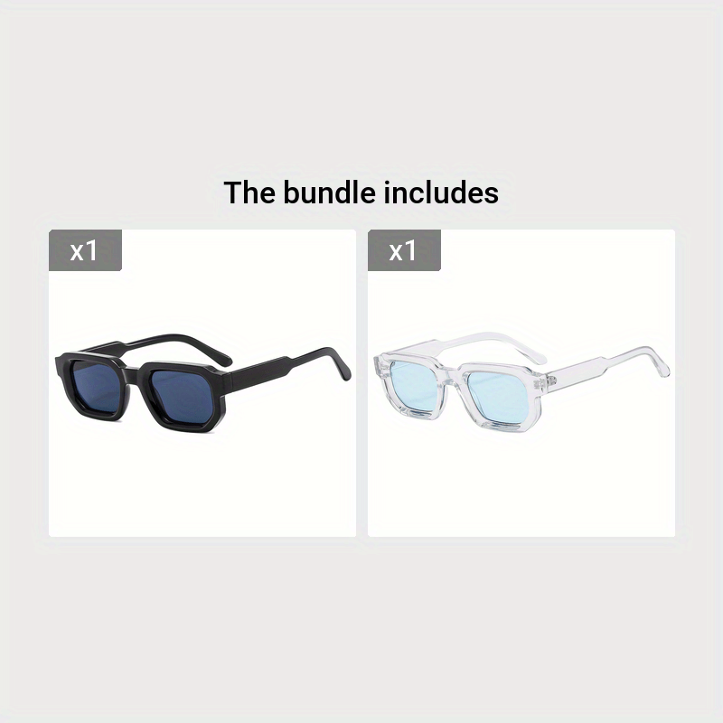 Occhiali da sole retro nuovi con montatura quadrata per uomini - Montatura nera con lente grigia+Montatura trasparente con lente verde - Fashion Sunglasses Sunglasses - Concept Palermo
